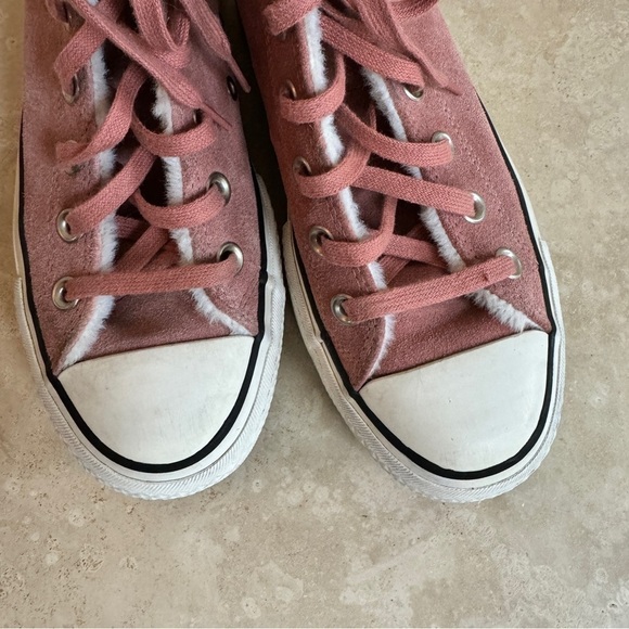 Converse All Star Lift Hi Brick Rose Egret High Top Suede Womens Size 4.5 - Picture 9 of 11